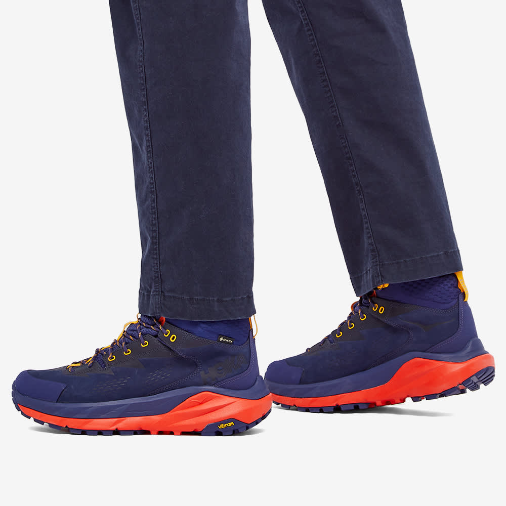 Hoka One One Kaha Gtx - Women's Hiking Boots - Blue/Mandarin Red - UK 625QGBWVU
